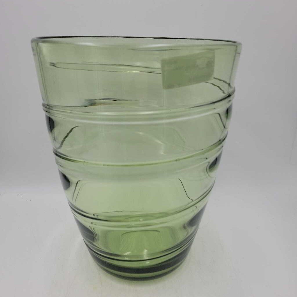 Large Art Glass Ribbon Trailed Vase 11"H (NS) #264