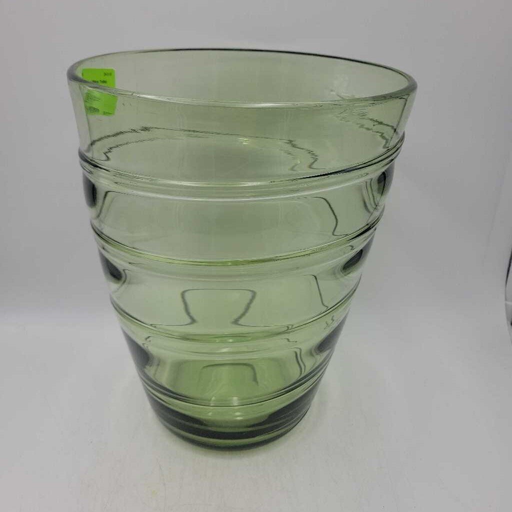 Large Art Glass Ribbon Trailed Vase 11"H (NS) #264