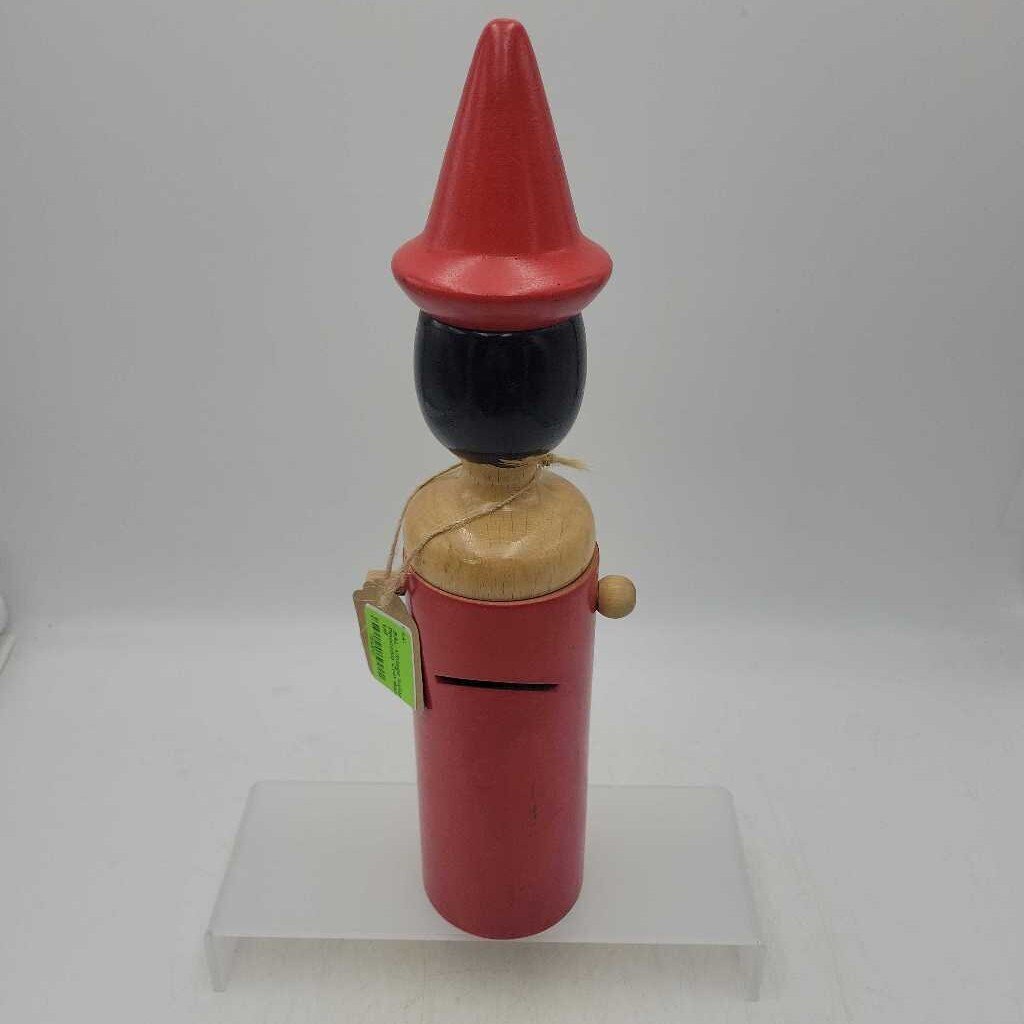 Vintage Italian Wooden Pinocchio Coin Bank (SAL)