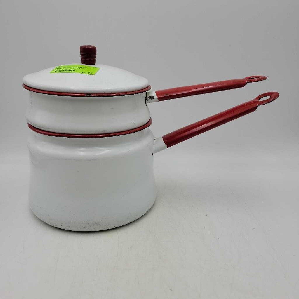 Red Enamel Double Boiler (SBG)
