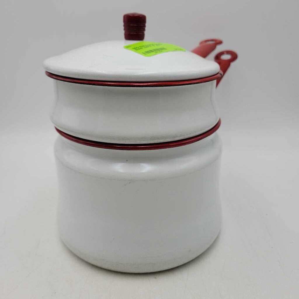 Red Enamel Double Boiler (SBG)