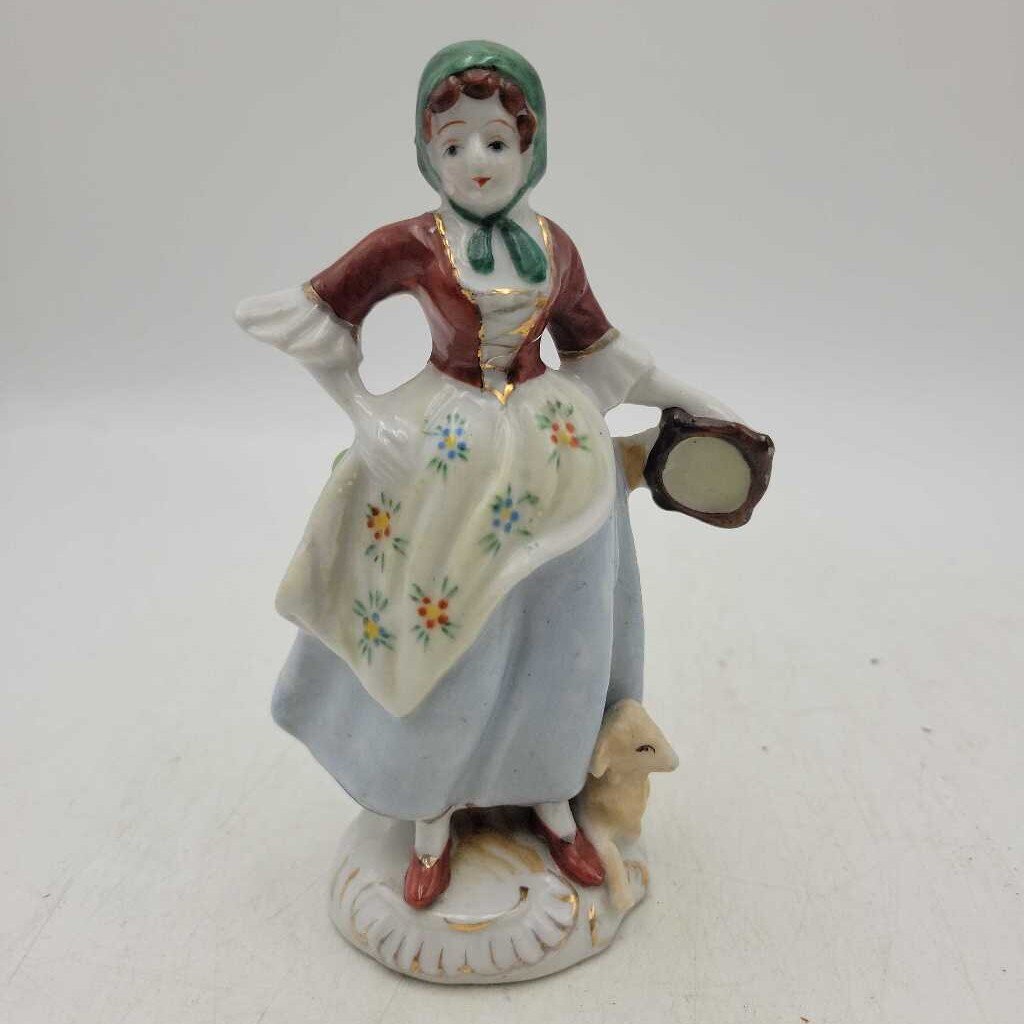 Occupied Japan Lady with lamb OJ figure (JAS)