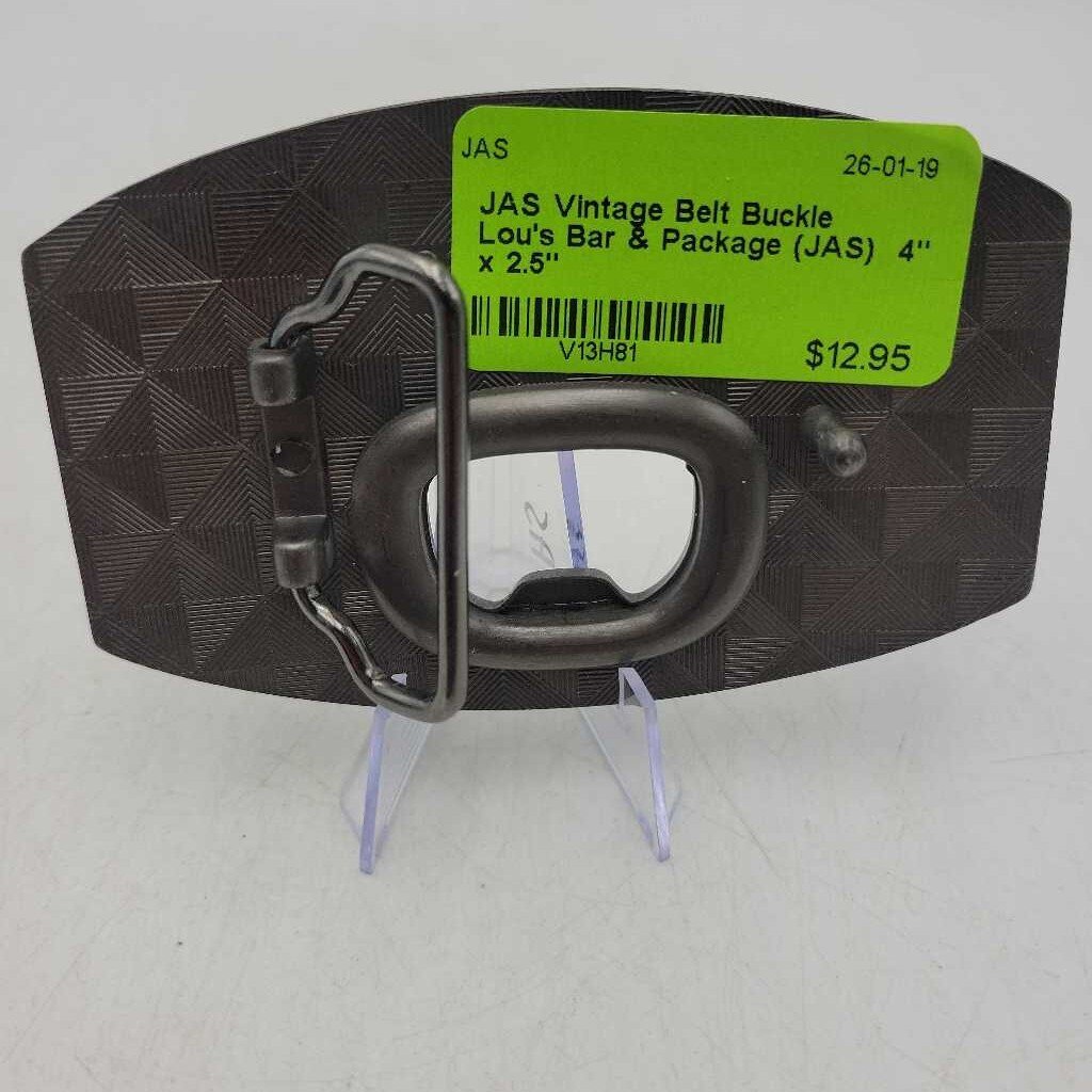 Vintage Belt Buckle Lou's Bar & Package (JAS)