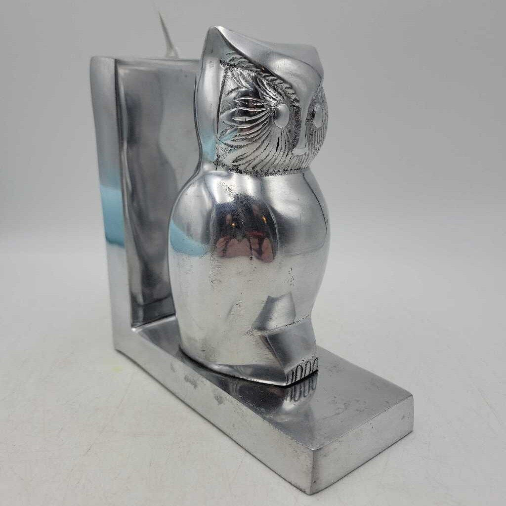 Owl Aluminum Bookend (Nat)
