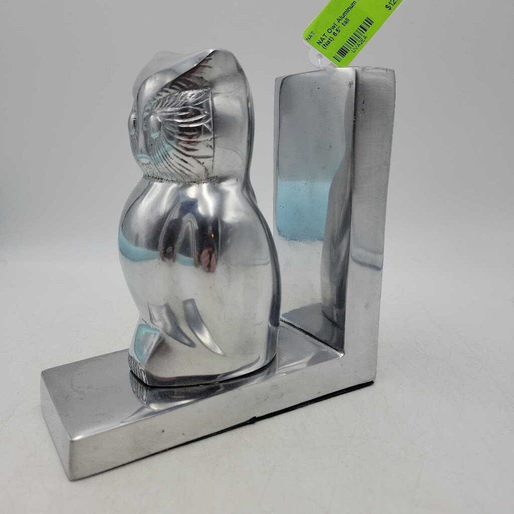 Owl Aluminum Bookend (Nat)