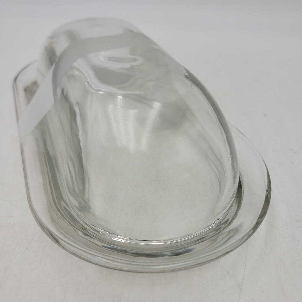 Vintage Clear Glass Butter Dish (COL #2532)