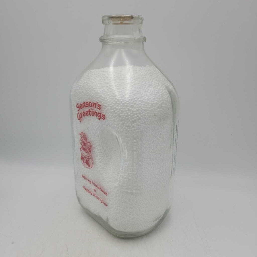 Seasons Greeting 2 Qt Milk Bottle Caswell's? (DR)