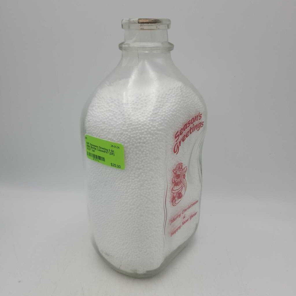 Seasons Greeting 2 Qt Milk Bottle Caswell's? (DR)