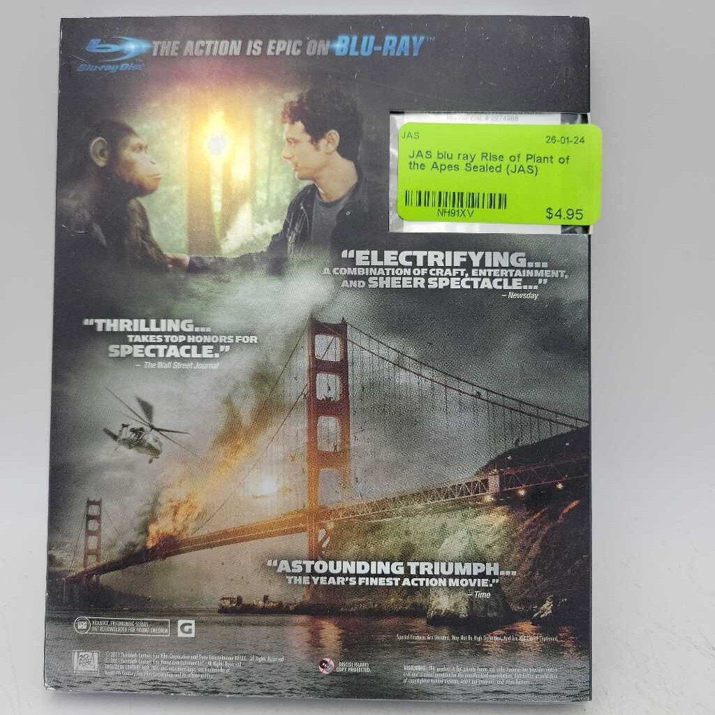 blu ray Rise of Plant of the Apes Sealed (JAS)