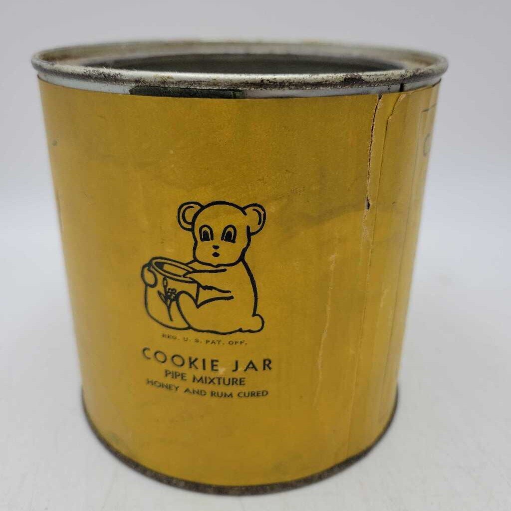 Cookie Jar pipe mixture round Tobacco tin 1920's rare (NS)
