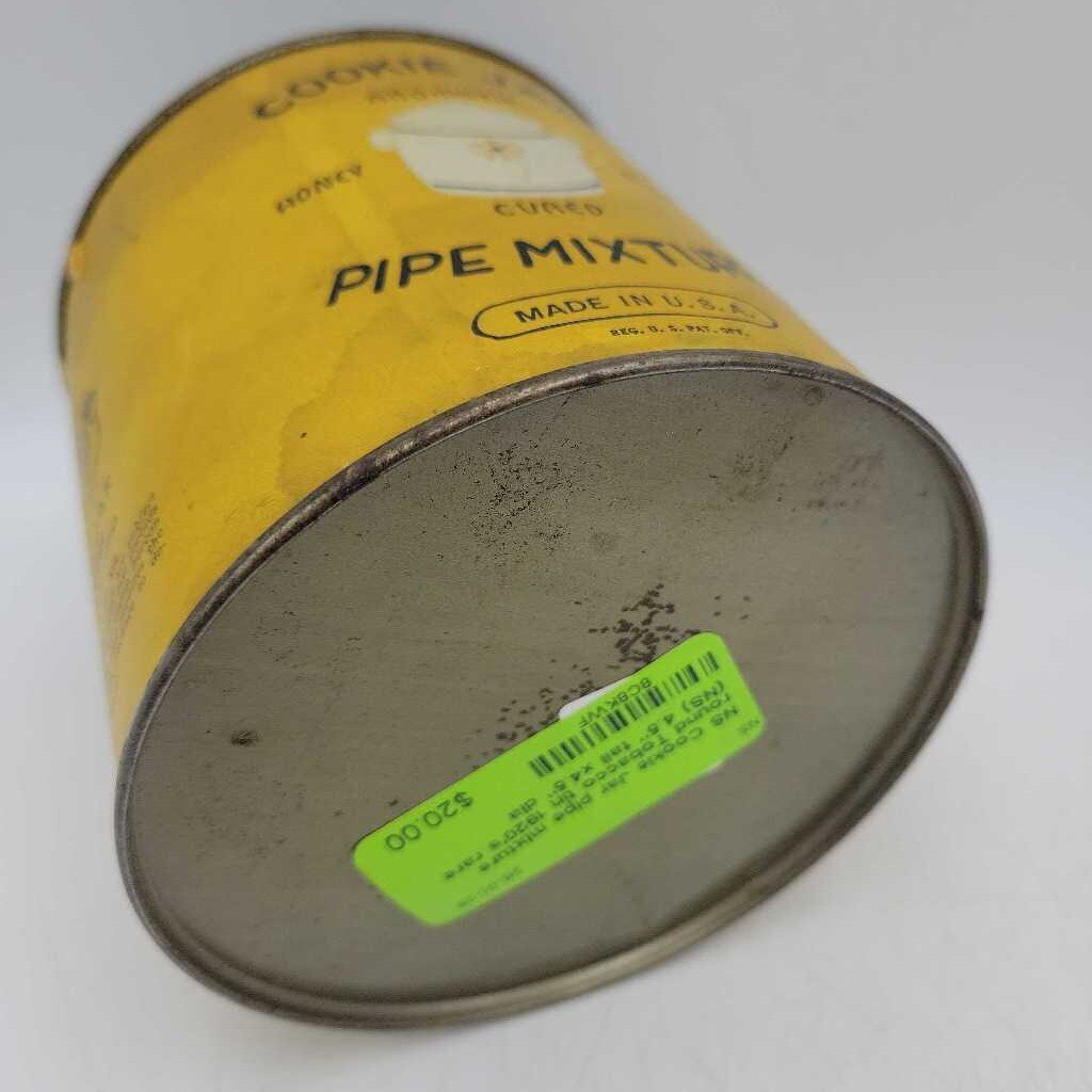 Cookie Jar pipe mixture round Tobacco tin 1920's rare (NS)