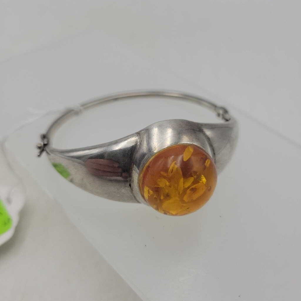 Sterling & Amber Bangle - 13812 (VT)