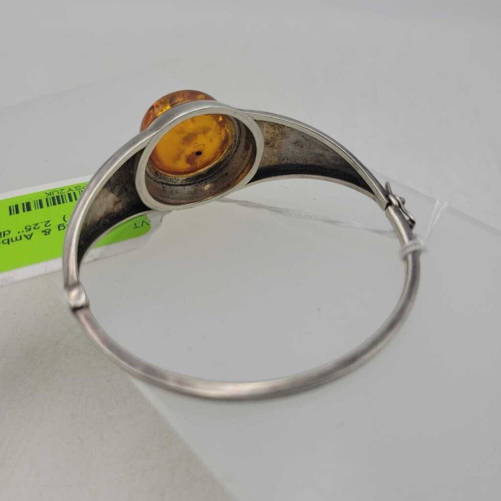 Sterling & Amber Bangle - 13812 (VT)