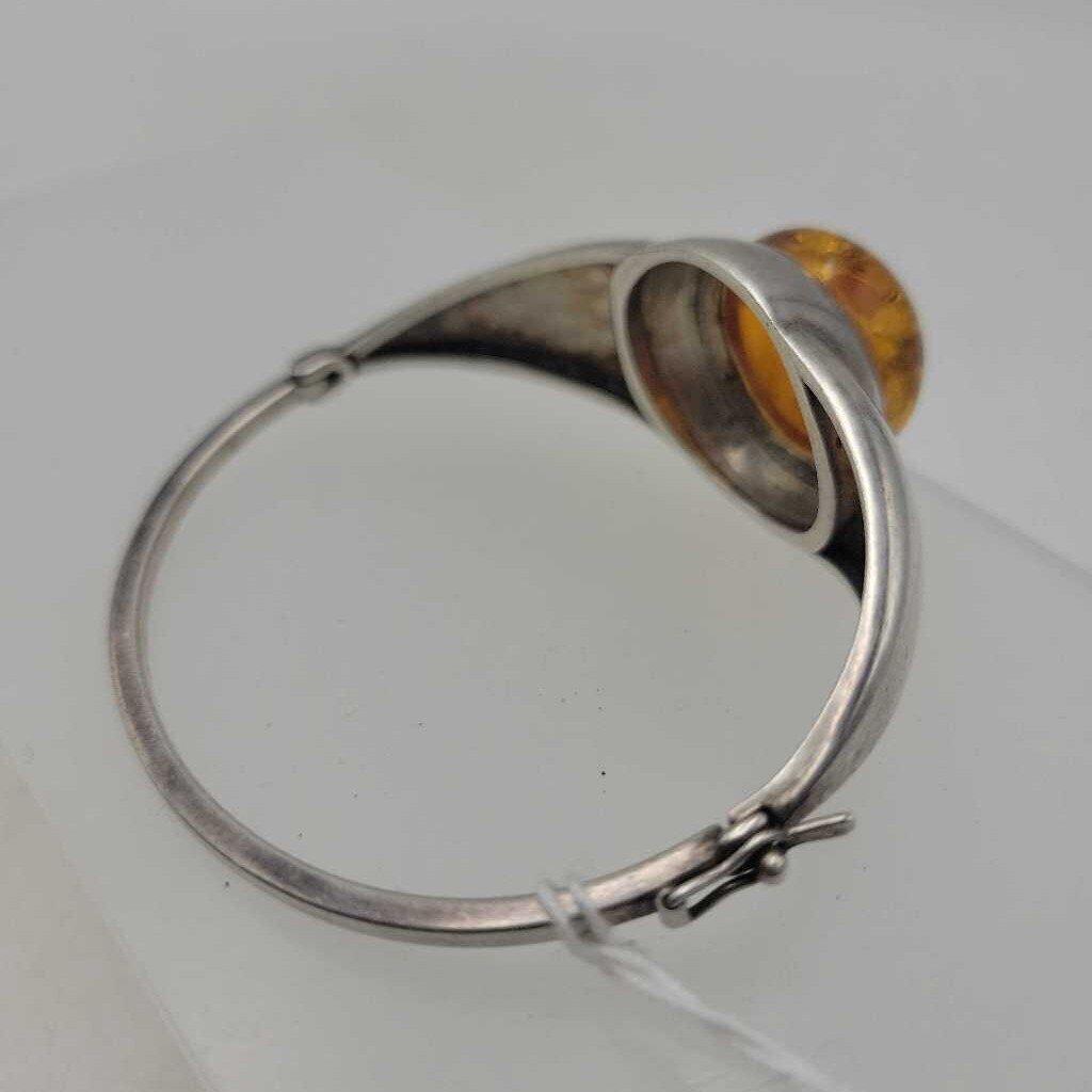 Sterling & Amber Bangle - 13812 (VT)