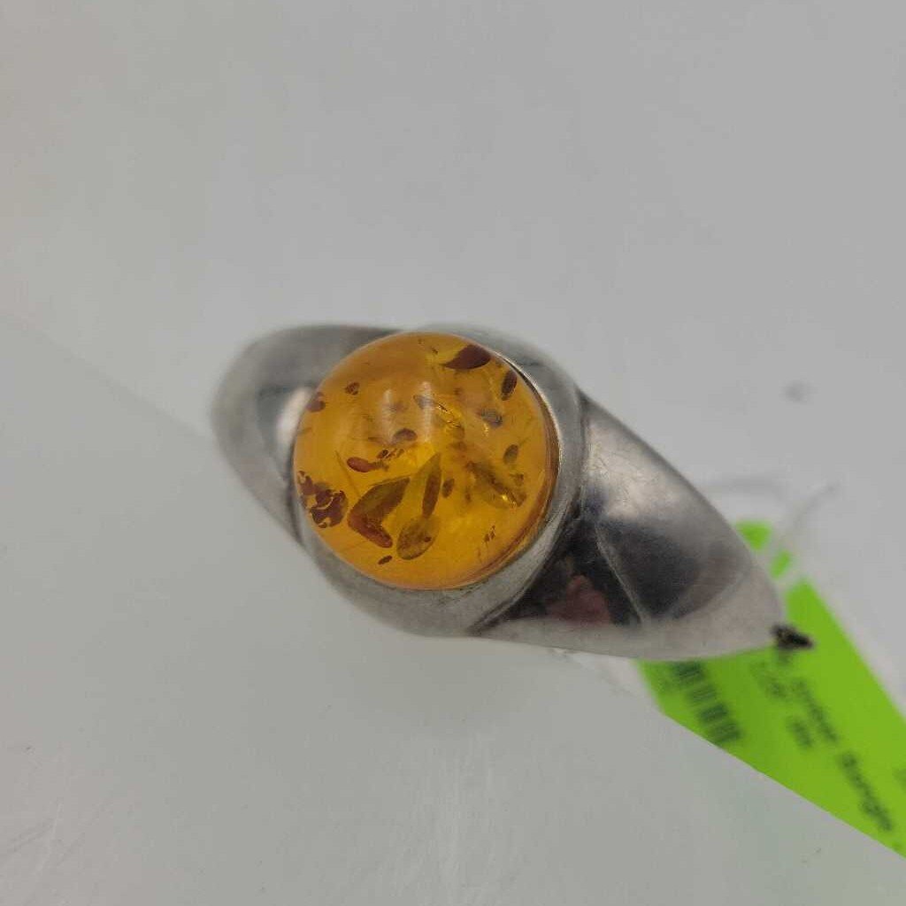 Sterling & Amber Bangle - 13812 (VT)