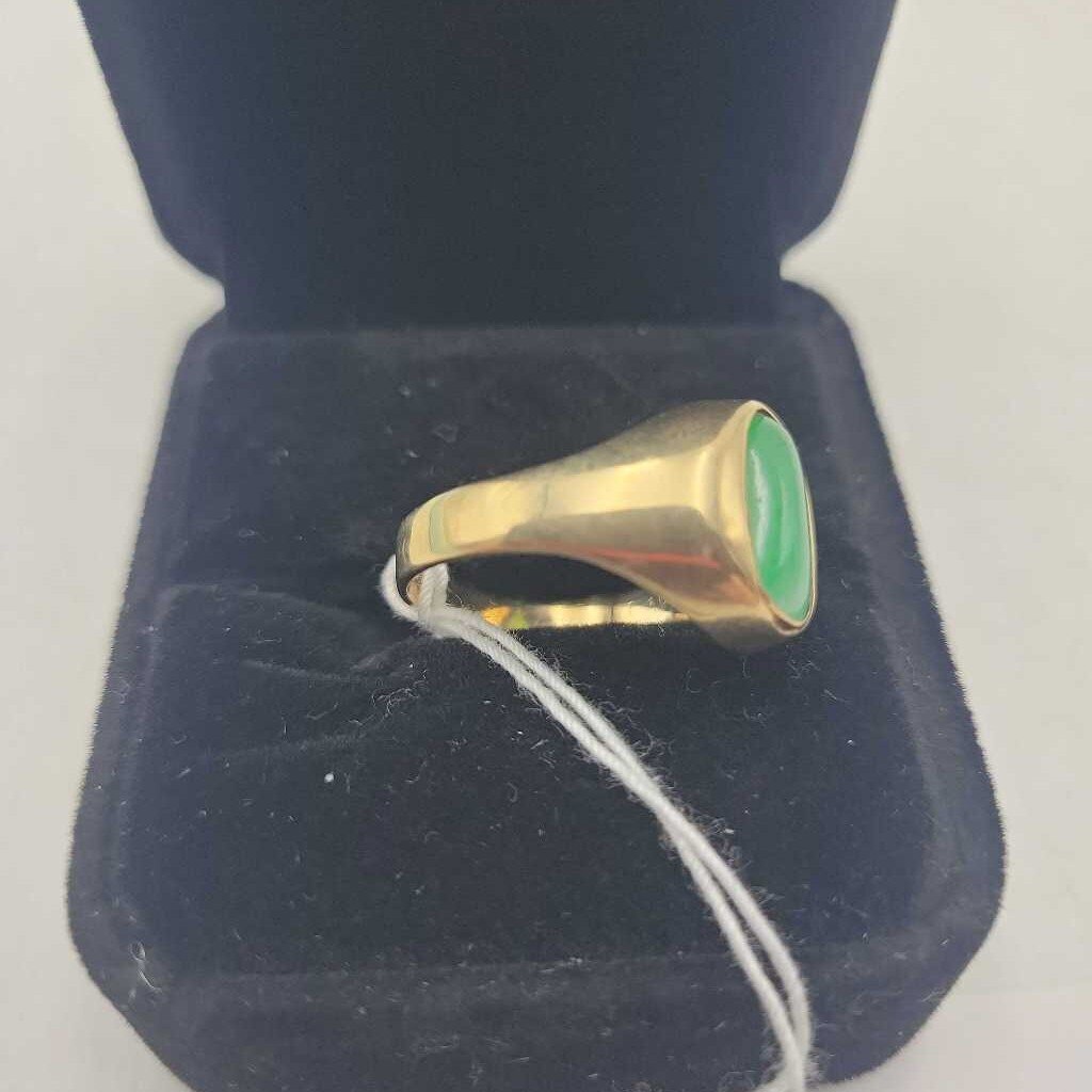 Vintage 10k & Jadeite Jade Ring - 13825 (VT)