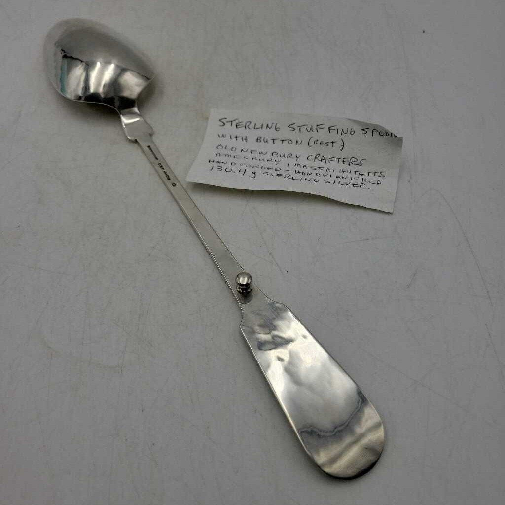 Sterling Silver Stuffing spoon with button Rest (JH49)