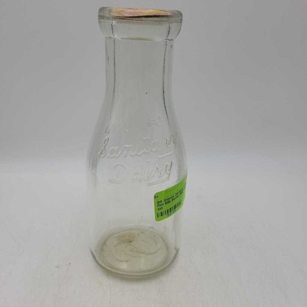 Simcoe Sanitary Dairy Pint Milk Bottle (BS)