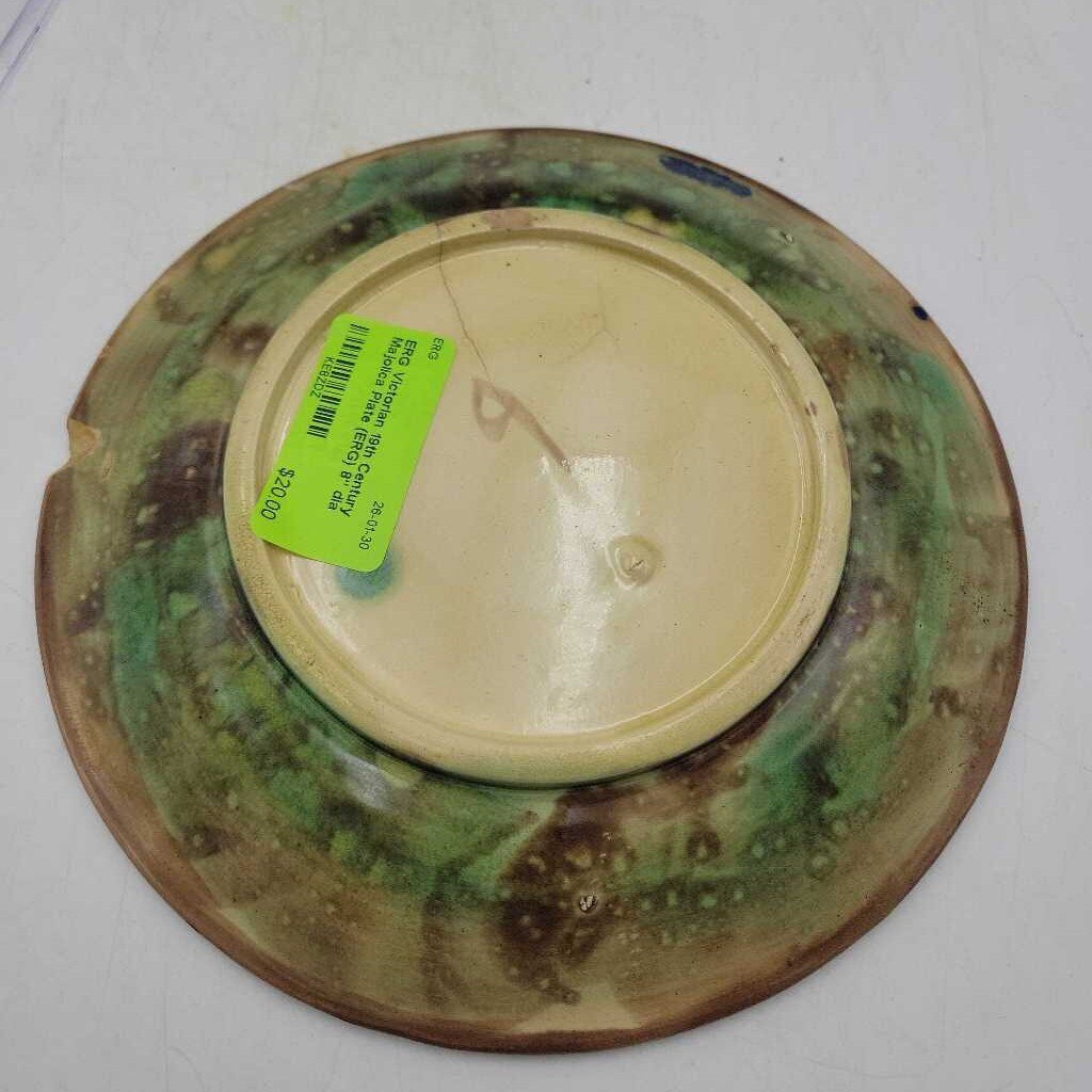 Victorian 19th Century Majolica Plate (ERG)
