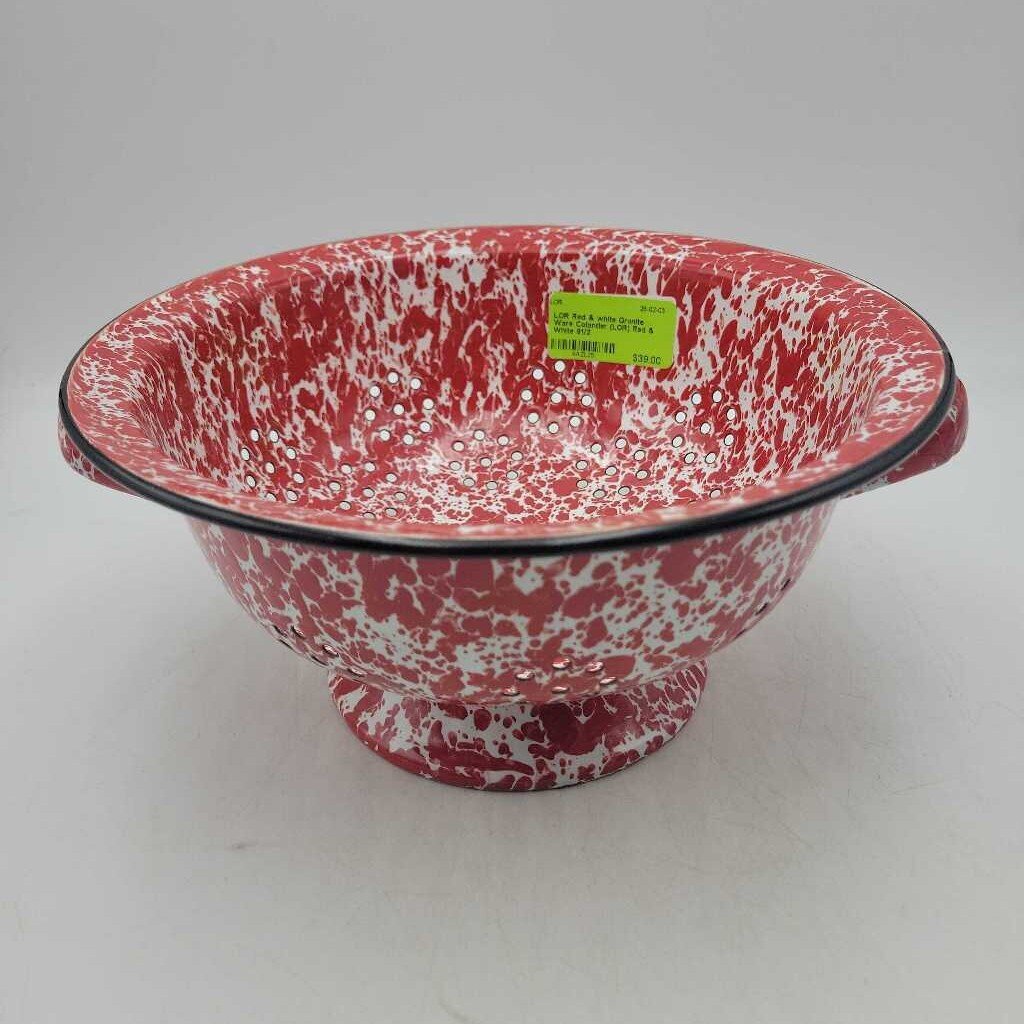 Red & white Granite Ware Colander (LOR)