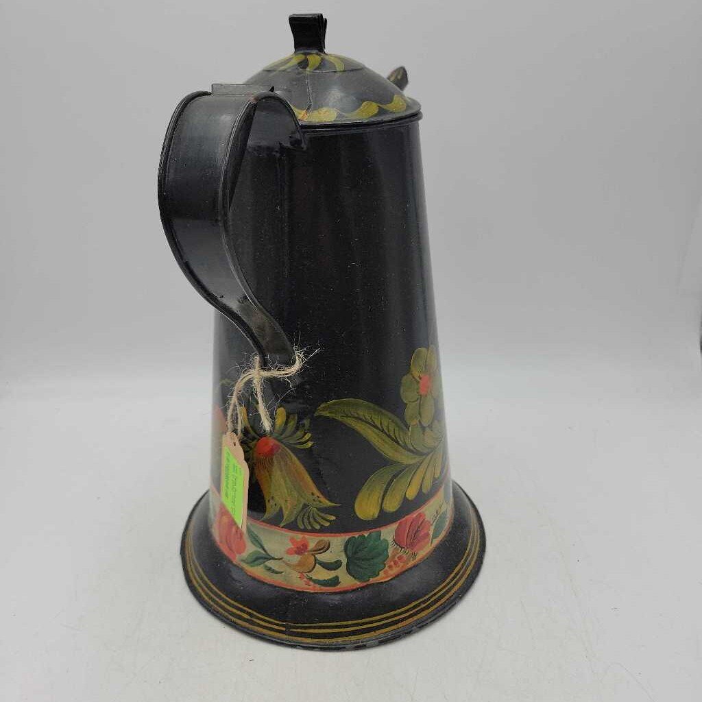 Tole Painted Coffee Pot 19th C (OH)