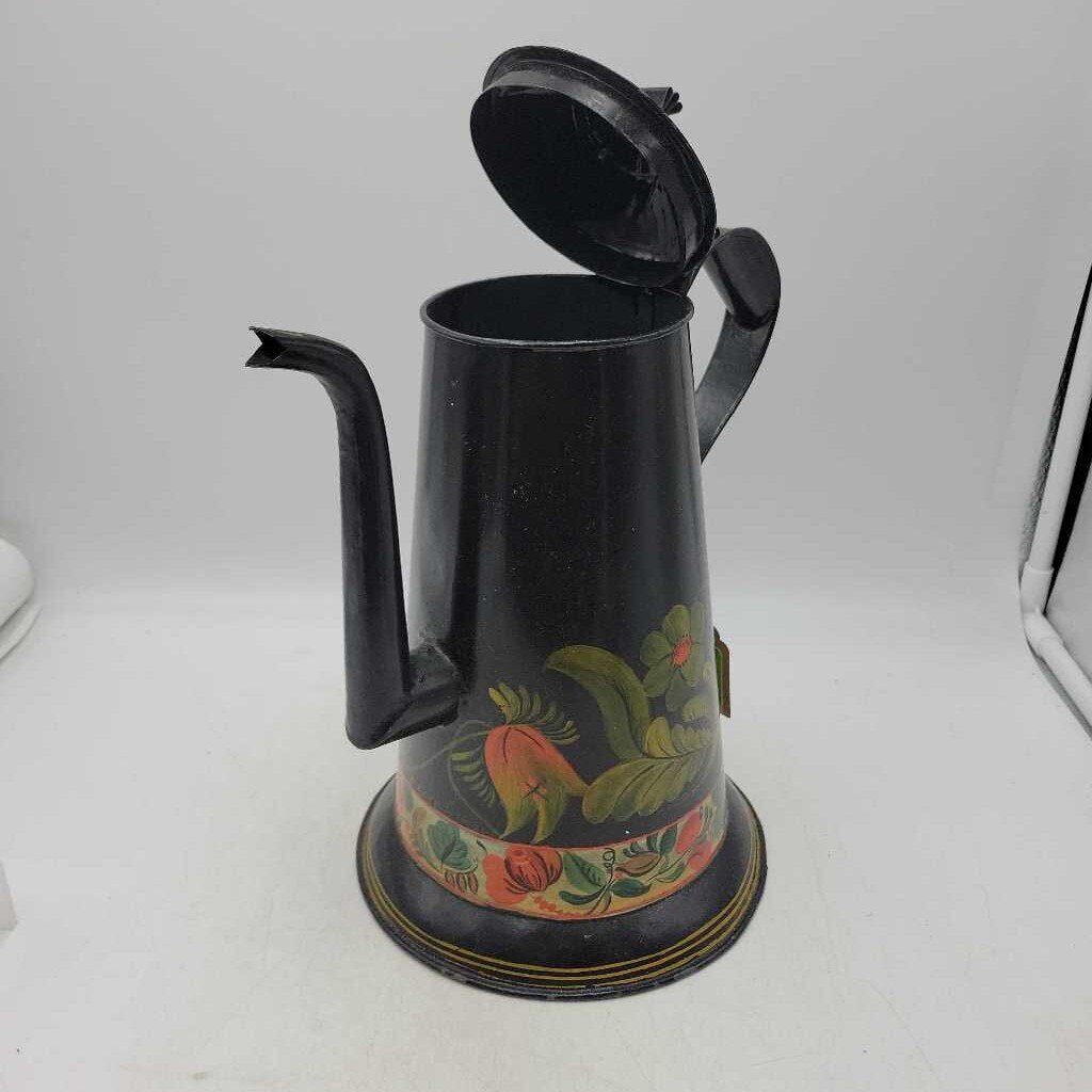 Tole Painted Coffee Pot 19th C (OH)