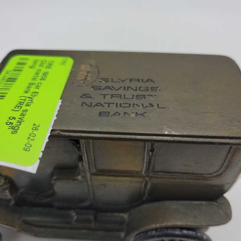 1908 car Elyria savings Old metal Bank (TRE)