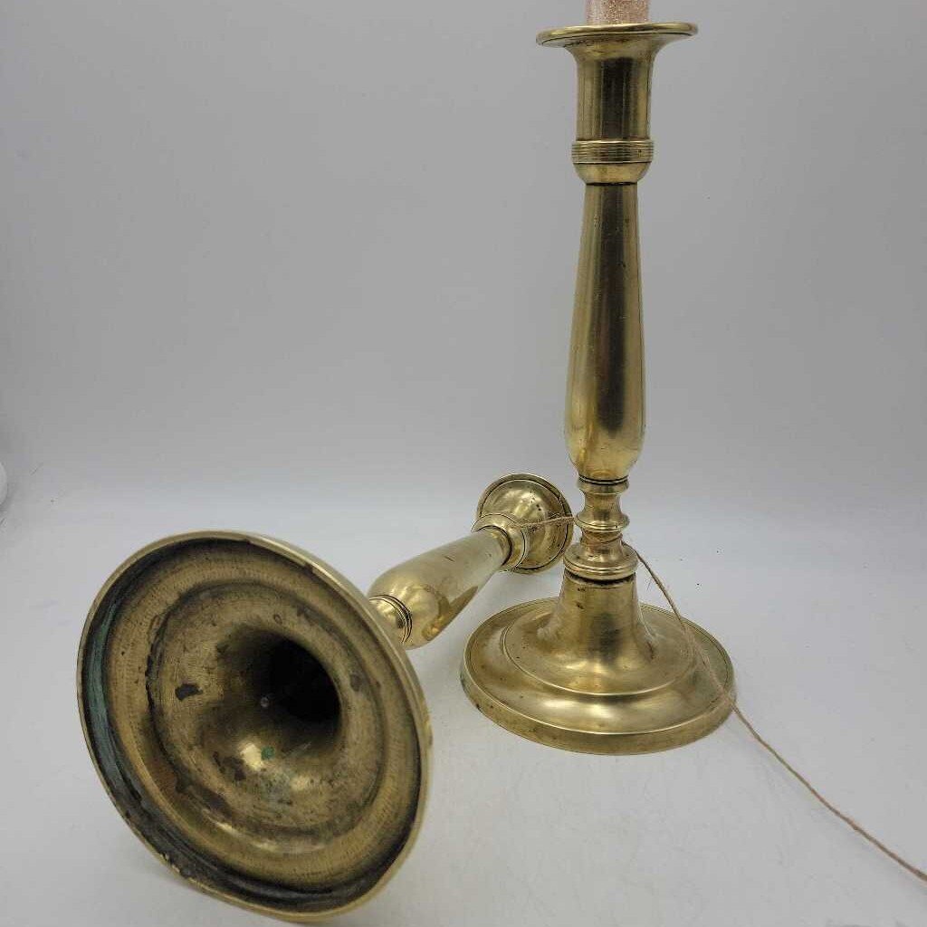 Antique brass Candle Sticks Holders .pair (M2)