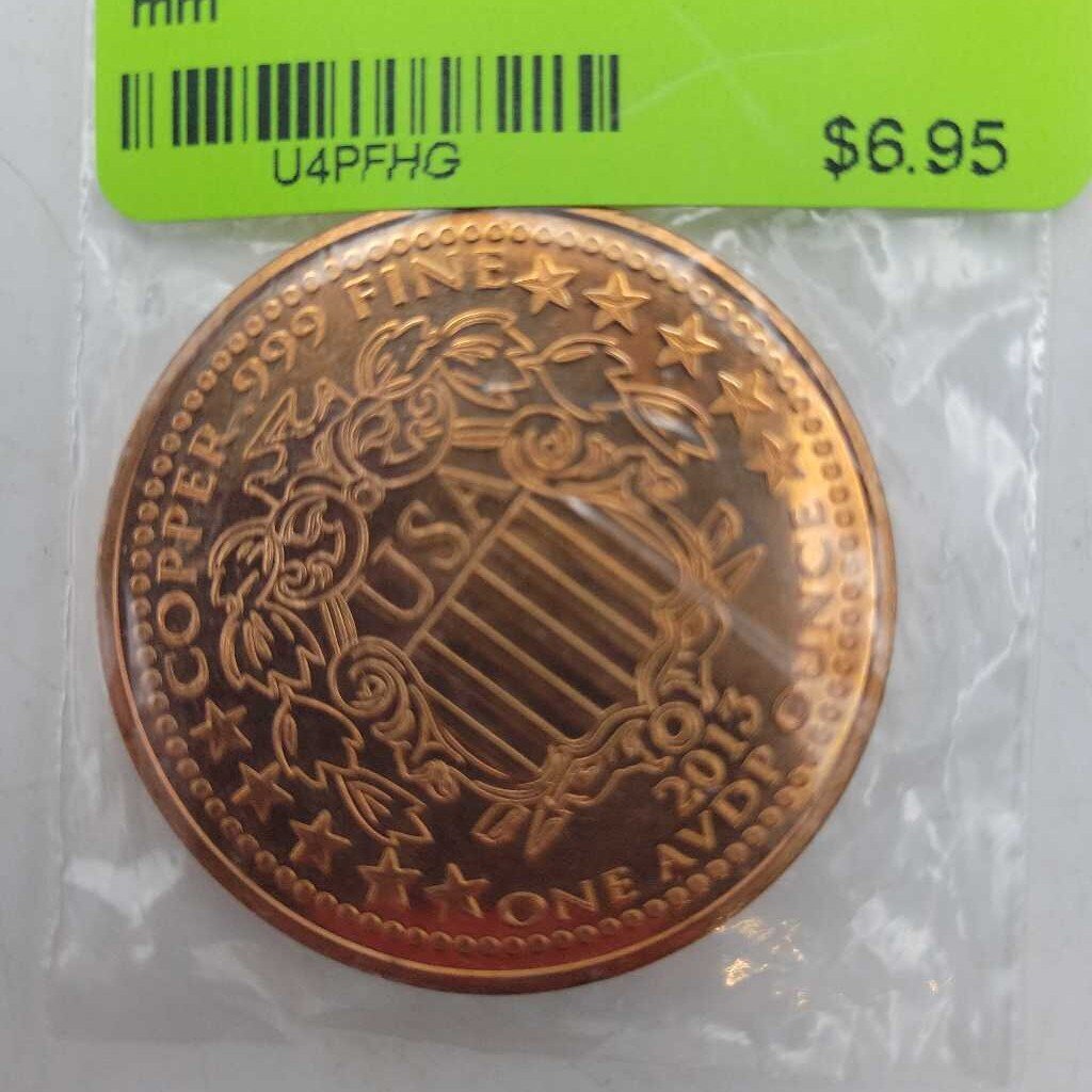 1 OZ Walking Liberty .999 Copper 2013 Coin (JAS)