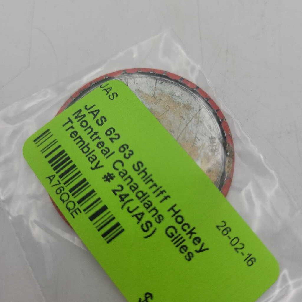 62 63 Shirriff Hockey Montreal Canadians Gilles Tremblay # 24(JAS)