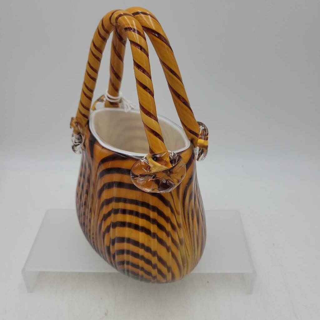 Tiger Stripe Hand Blown Glass Purse (LOR)