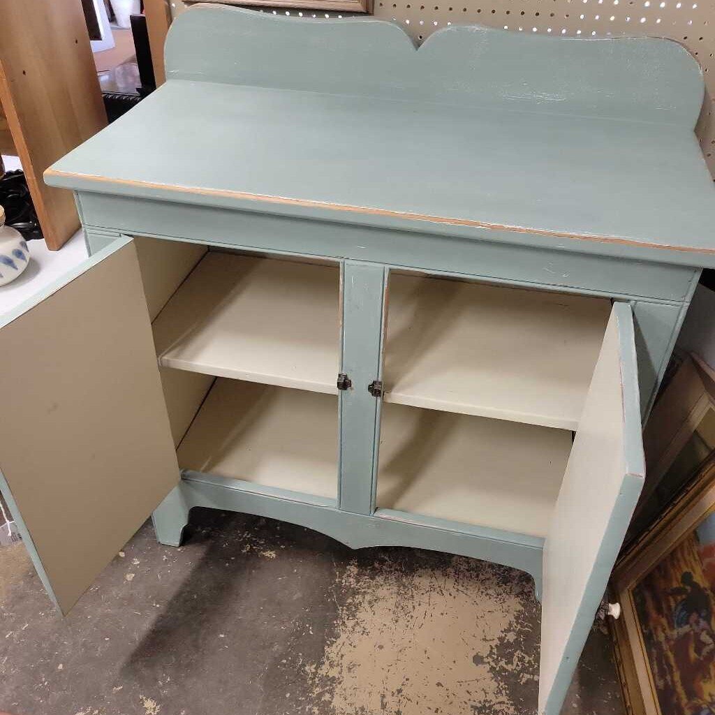 Painted Antique Sideboard/Cabinet, 38 x 19 x 35.5H (YVO) (602)