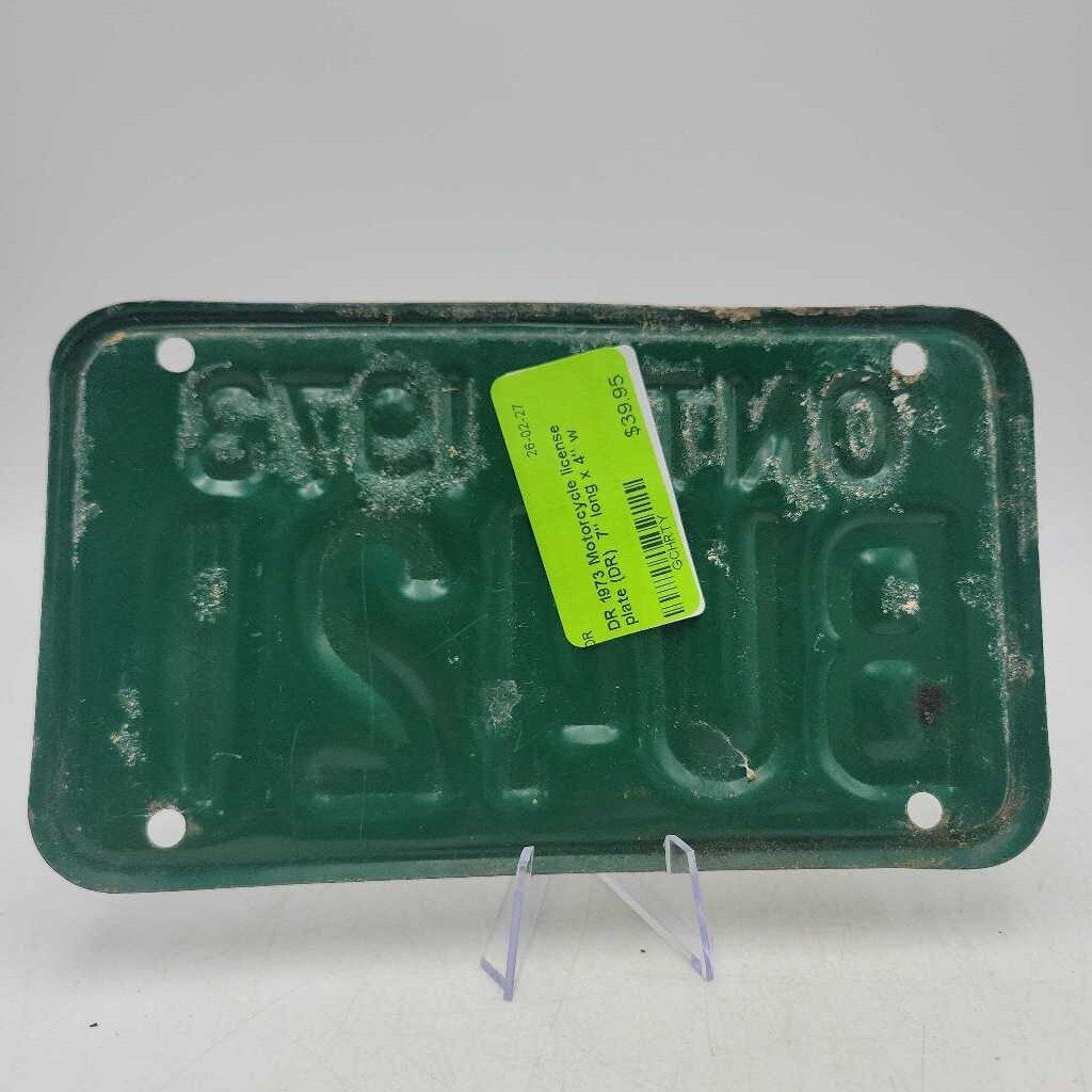 1973 Motorcycle license plate (DR)