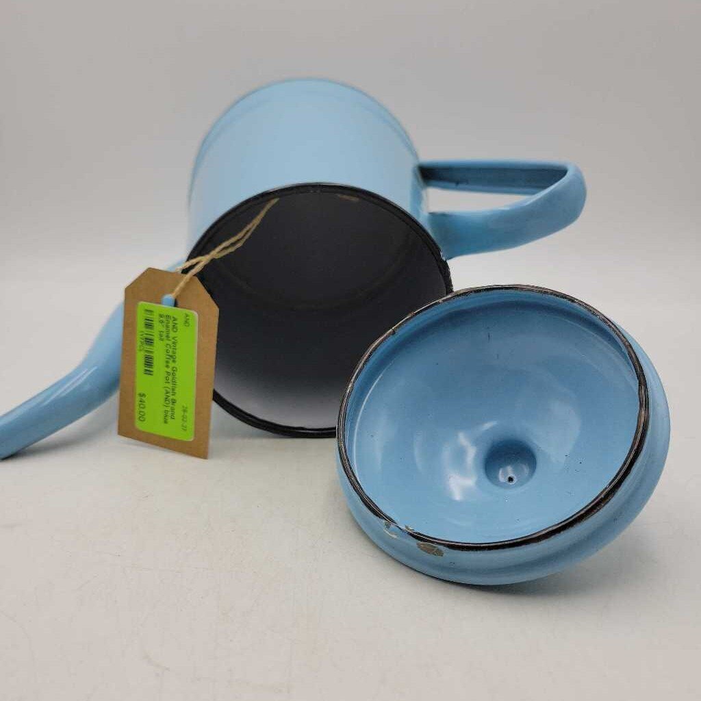 Vintage Goldfish Brand Enamel Coffee Pot (AND)