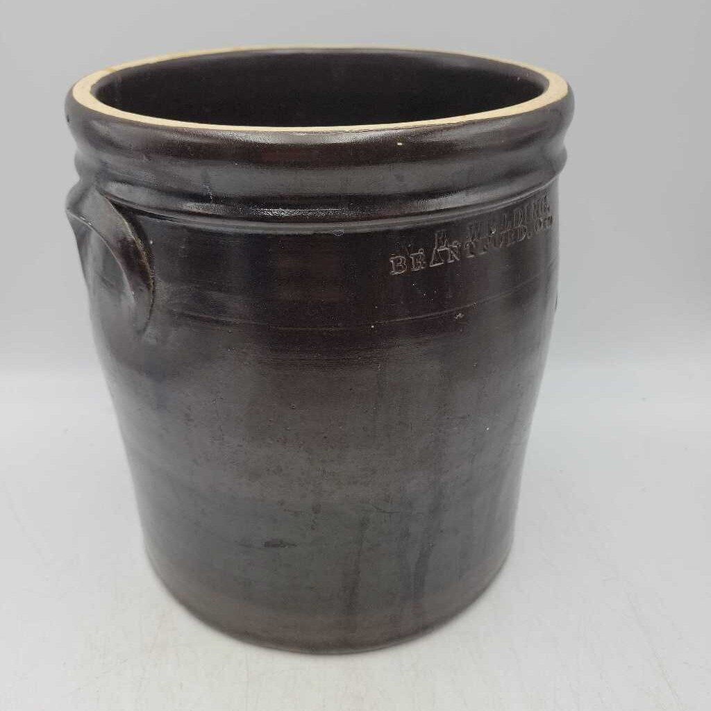 W.E. Welding Brantford Crock (JAS) Damaged