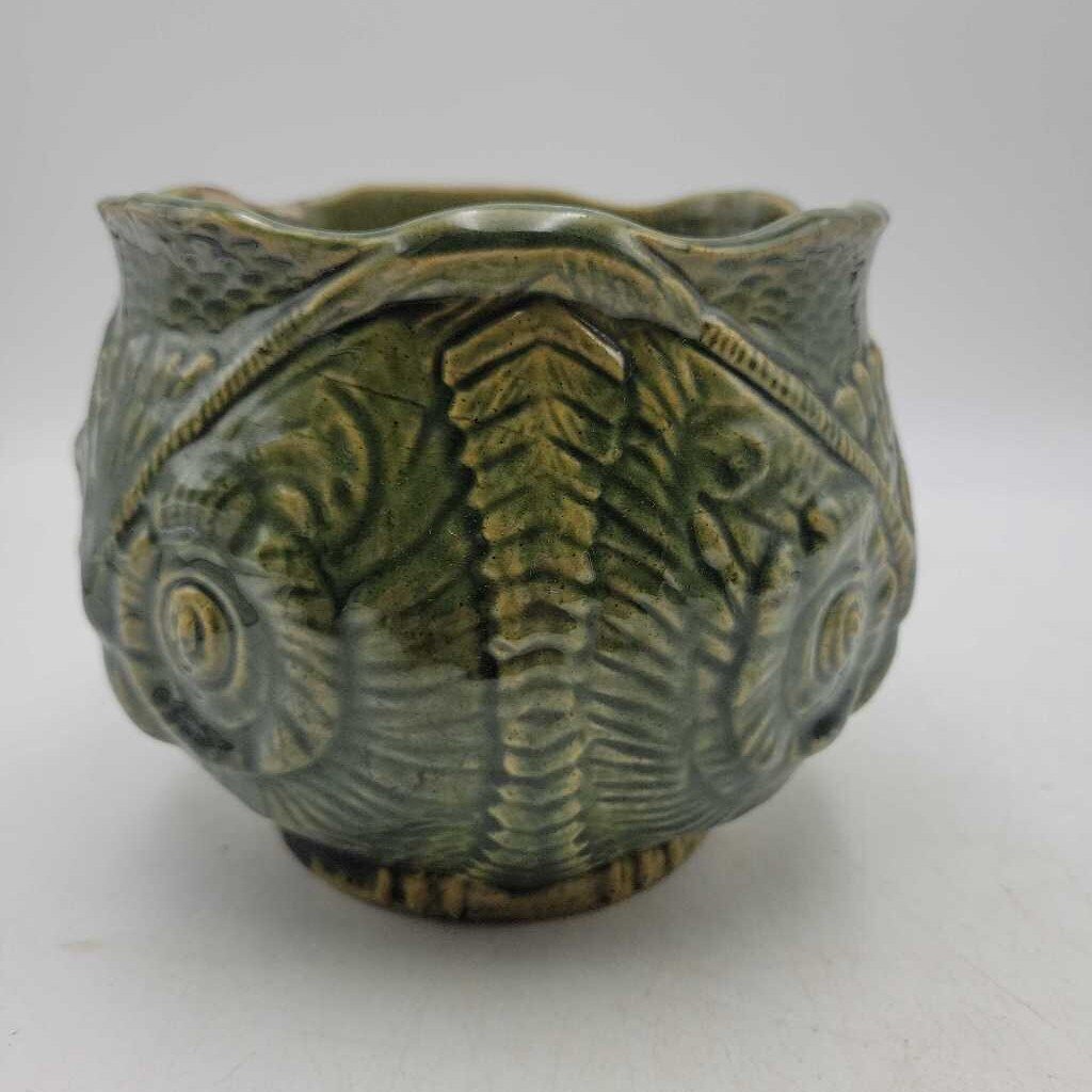 Brantford Pottery Owl Jardiner planter (JAS) as is