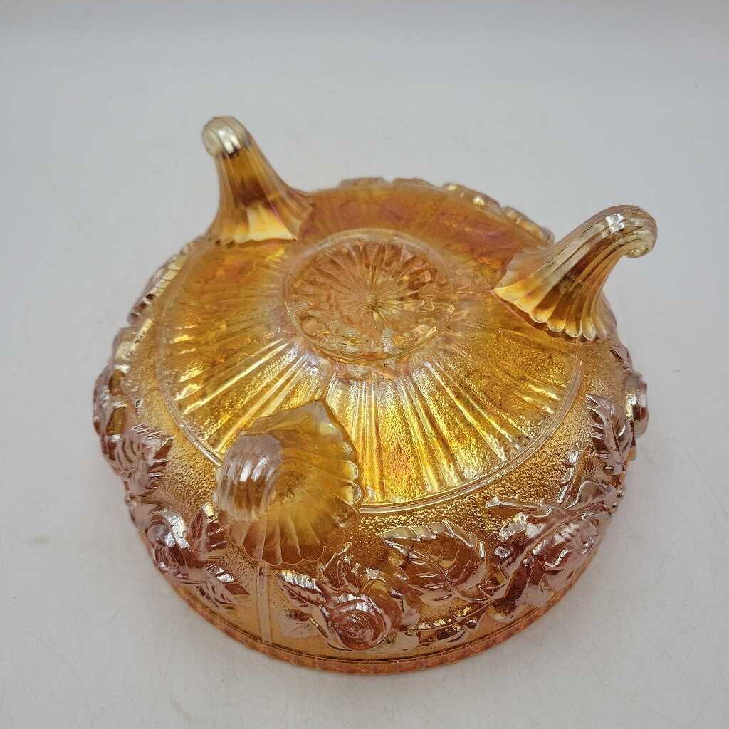 3 Footed Carnival glass bowl (DEB)