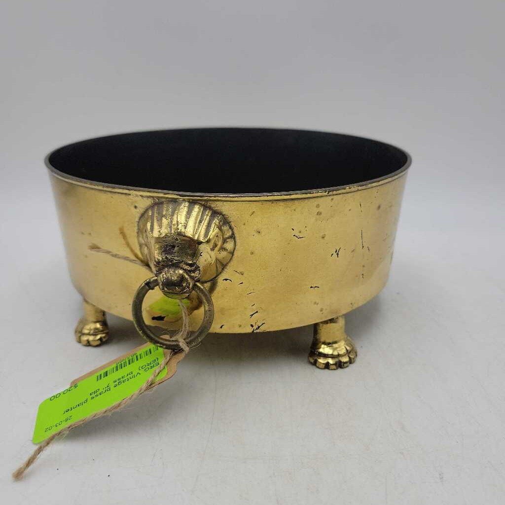 Vintage brass planter (ERG)
