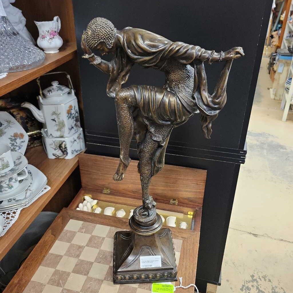 Art Deco Bronze Snake Dancer Statue sculpture (YVO) (603)
