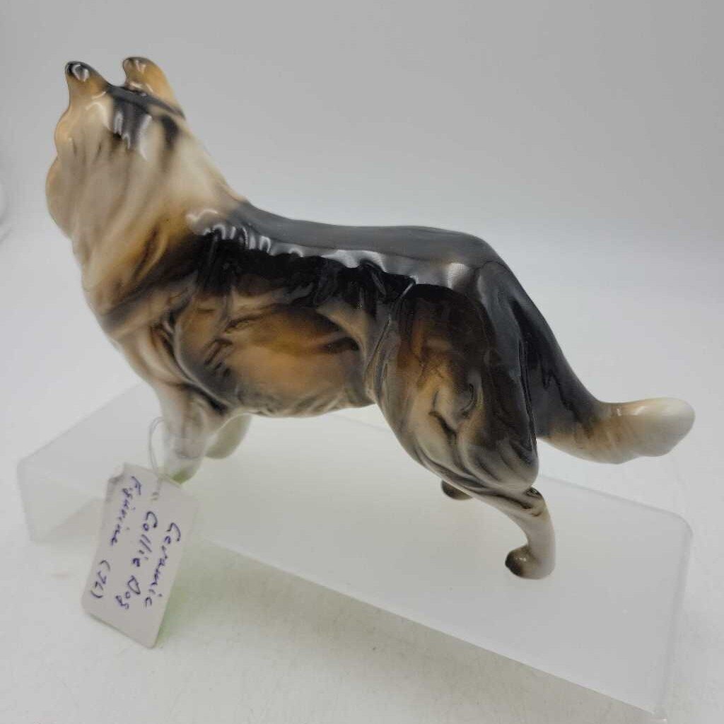 Ceramic Collie Dog Figurine (JL)