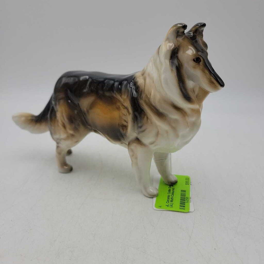 Ceramic Collie Dog Figurine (JL)