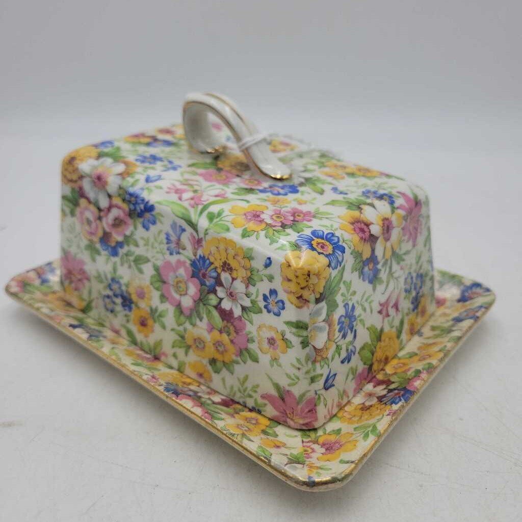 Lord Nelsonware, Chintz "Marigold" Cheese or Butter Dish with Lid #507