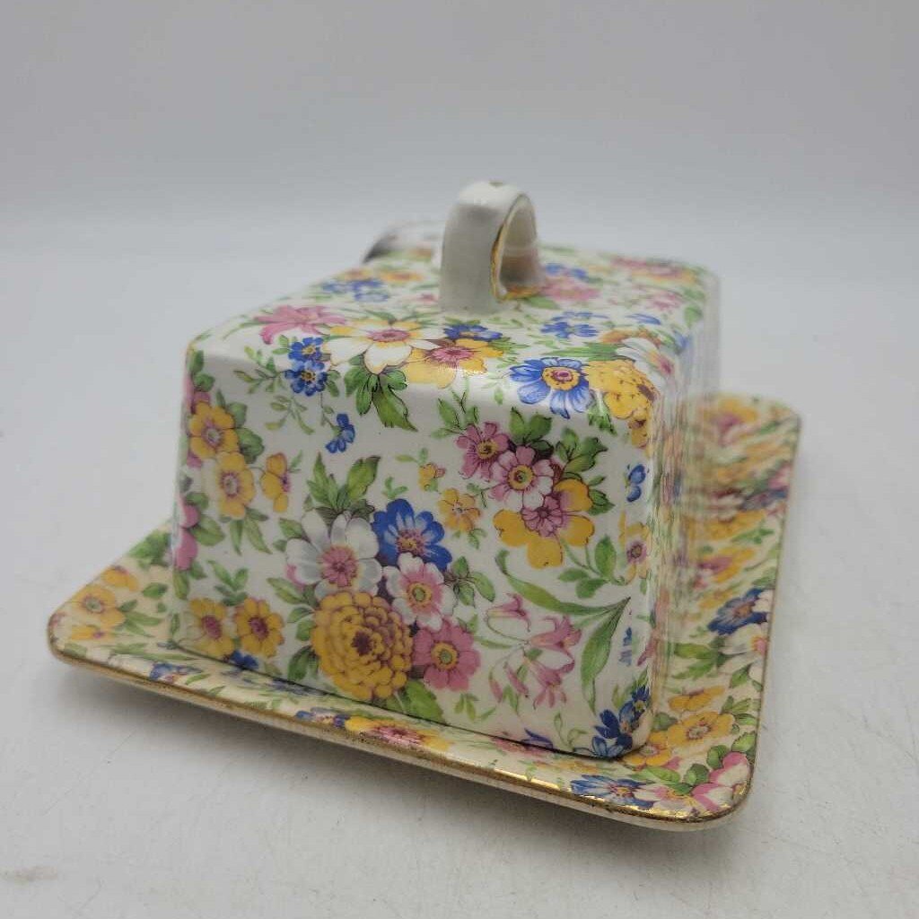 Lord Nelsonware, Chintz "Marigold" Cheese or Butter Dish with Lid #507