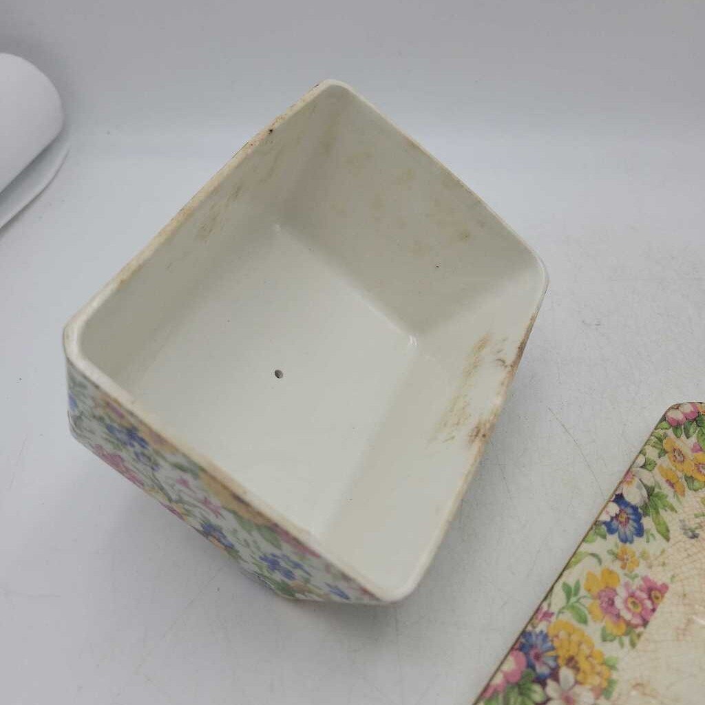 Lord Nelsonware, Chintz "Marigold" Cheese or Butter Dish with Lid #507