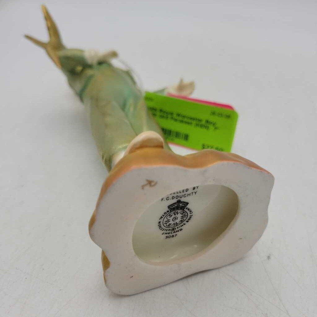 Royal Worcester Boy with bird Parakeet (KEN)