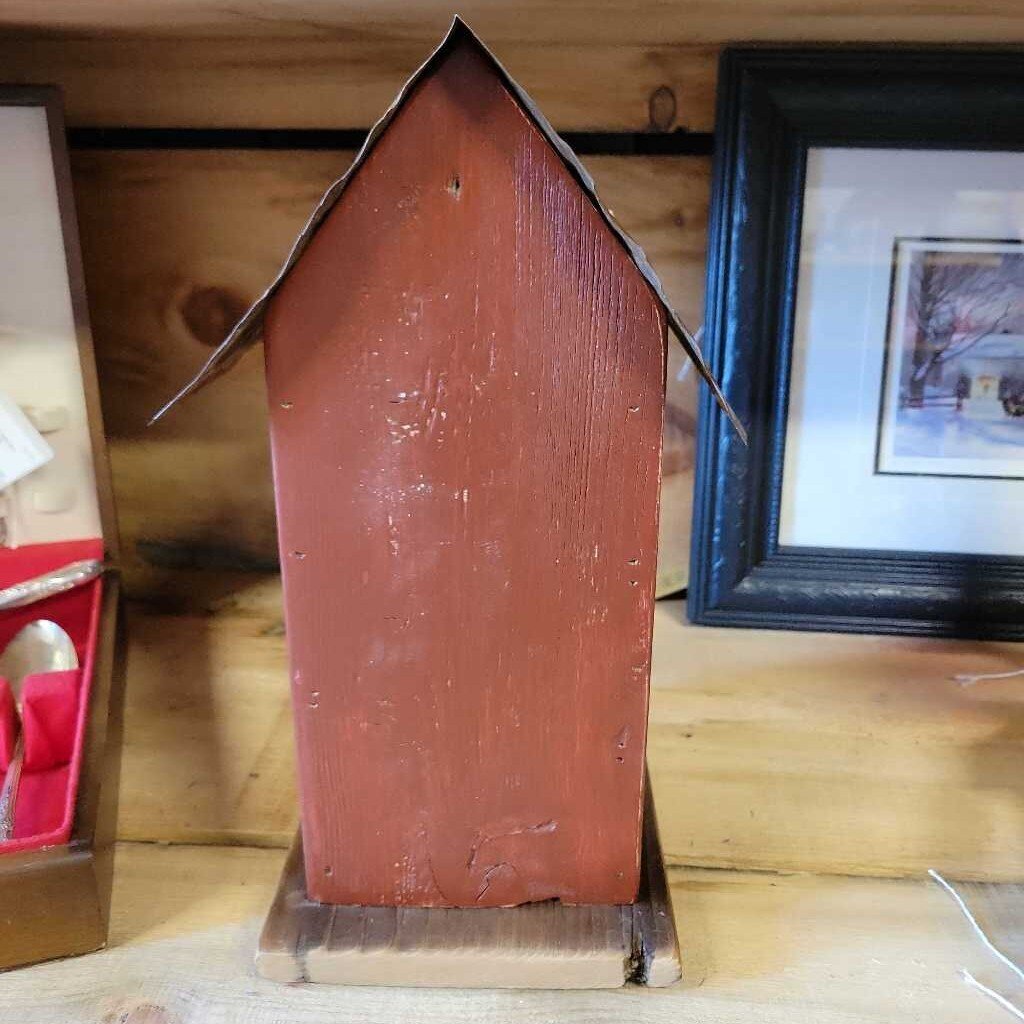 Birdhouse burgundy with black door (PC)