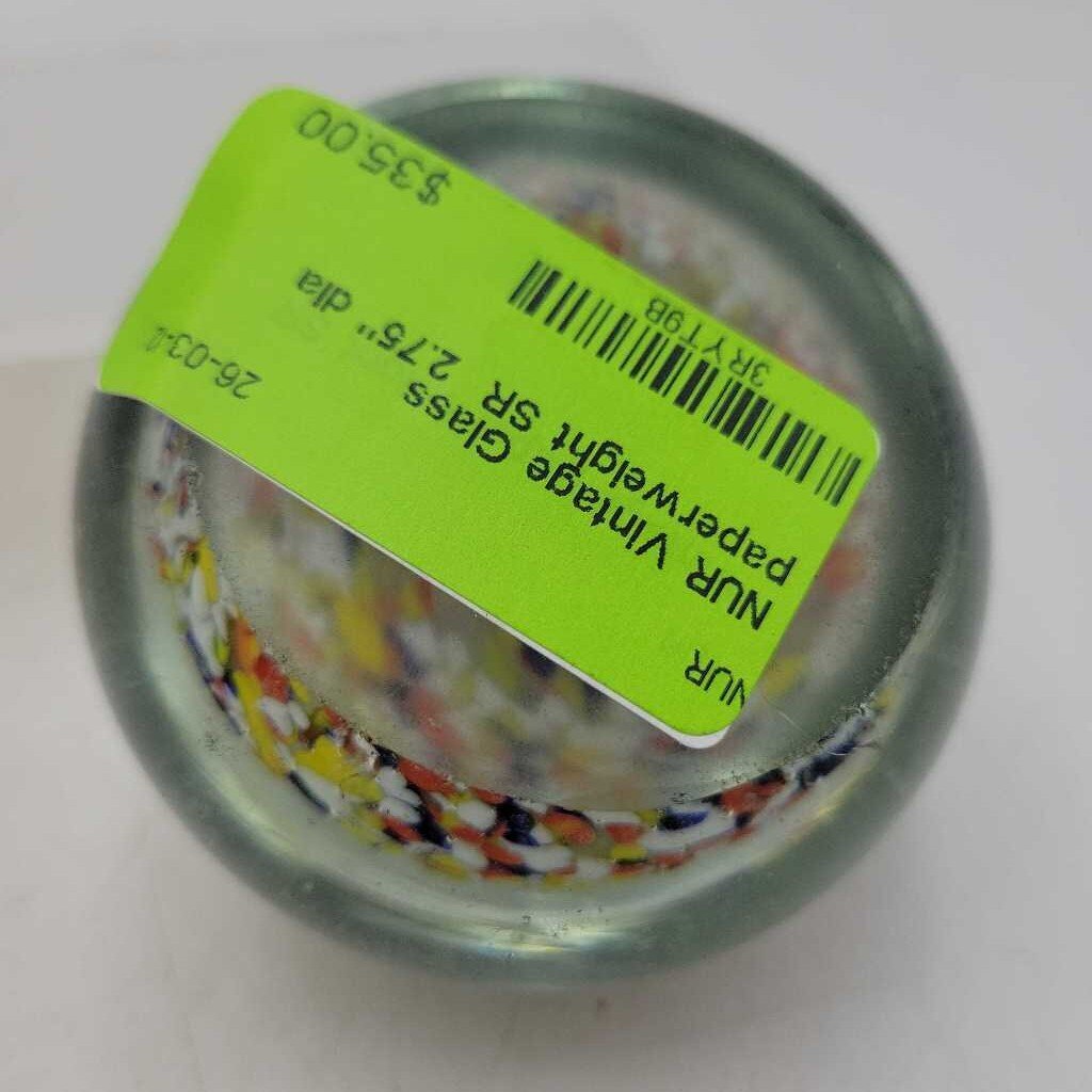 Vintage Glass paperweight SR