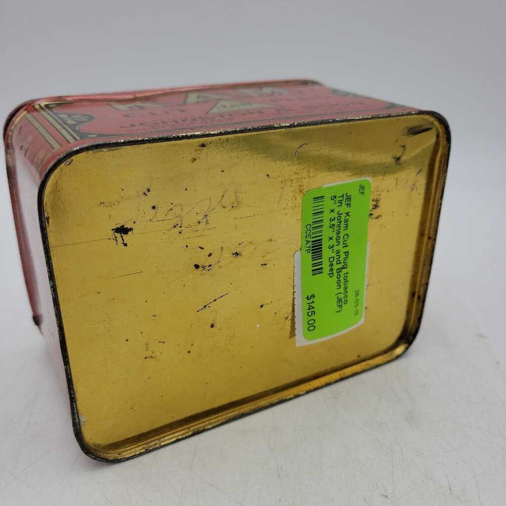 Kam Cut Plug tobacco Tin Johnson and Boon (JEF)