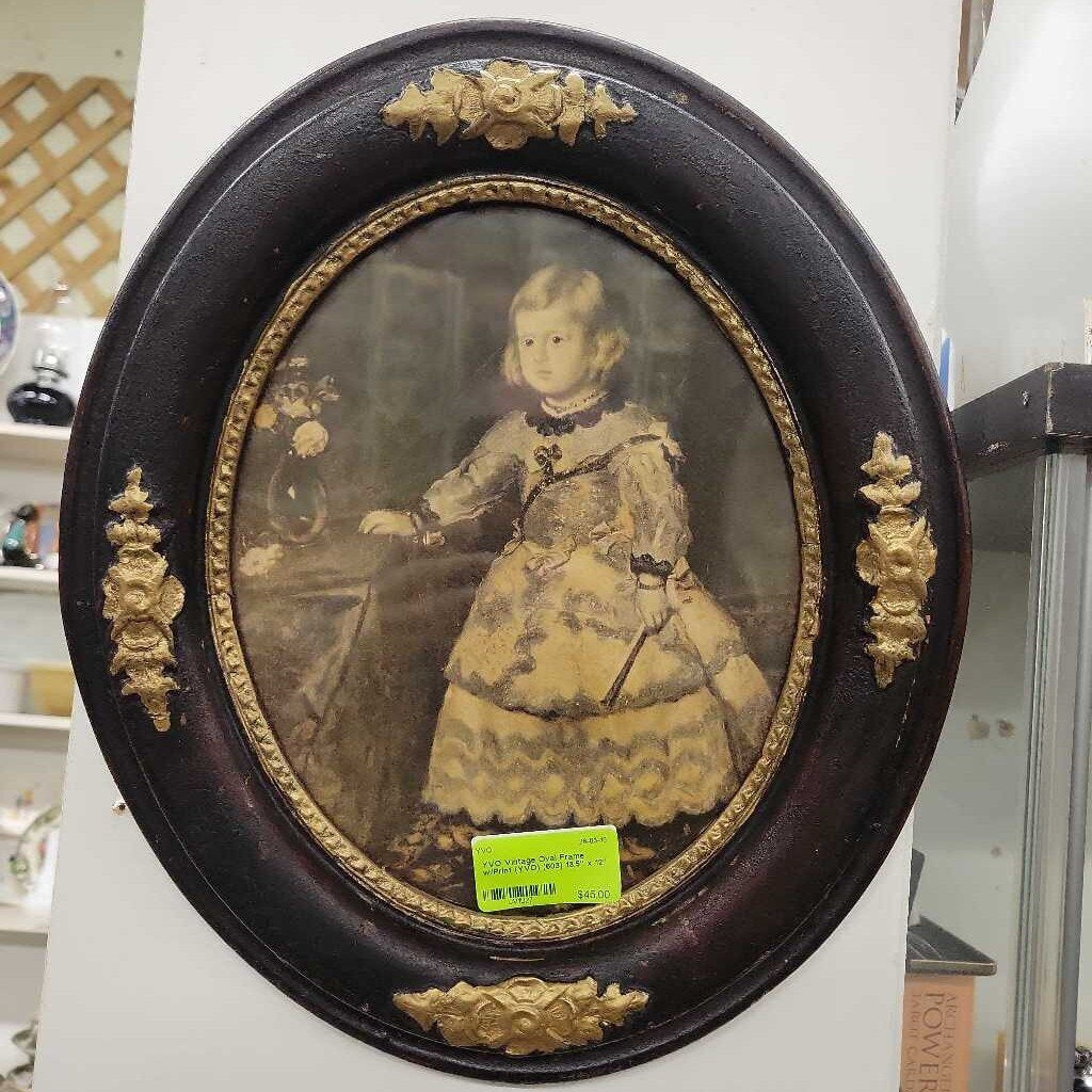 Vintage Oval Frame w/Print (YVO) (603)