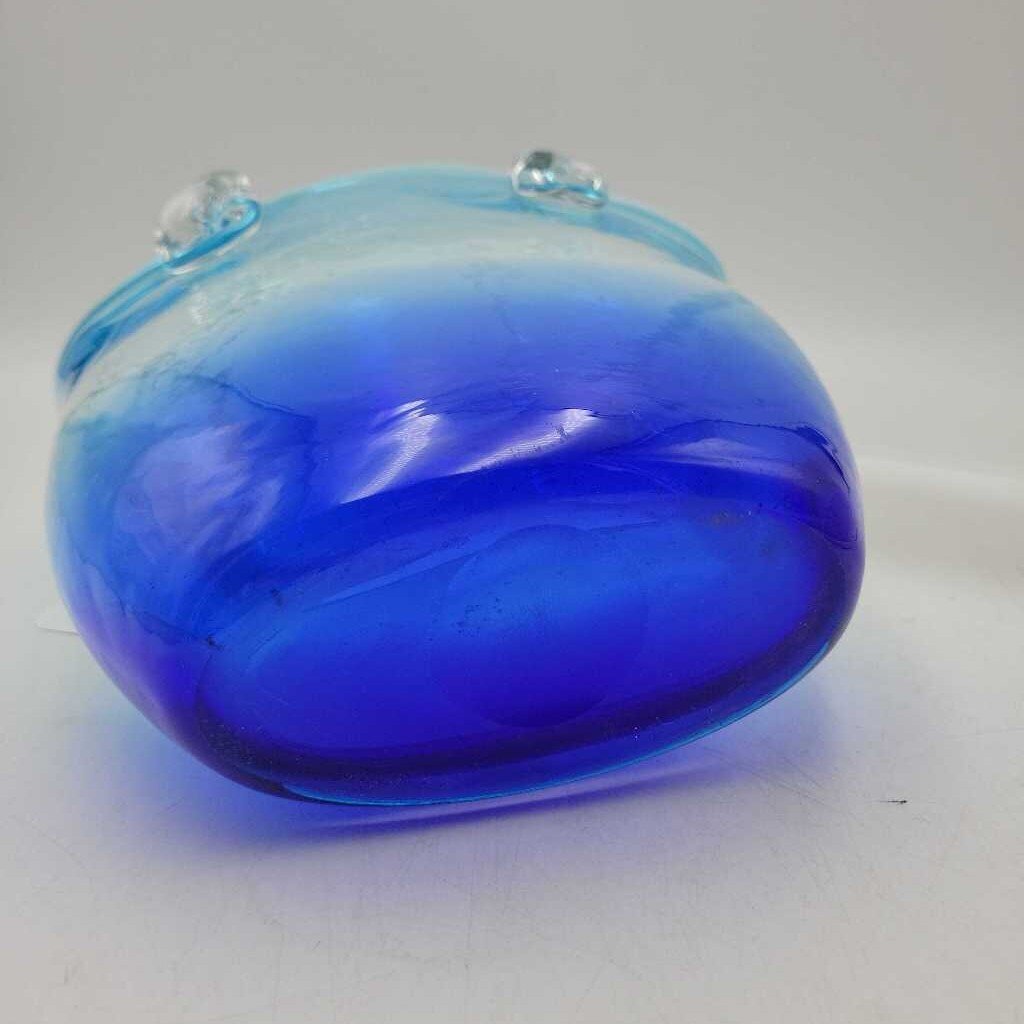 Blue Hand Bag purse Vase (GEC)